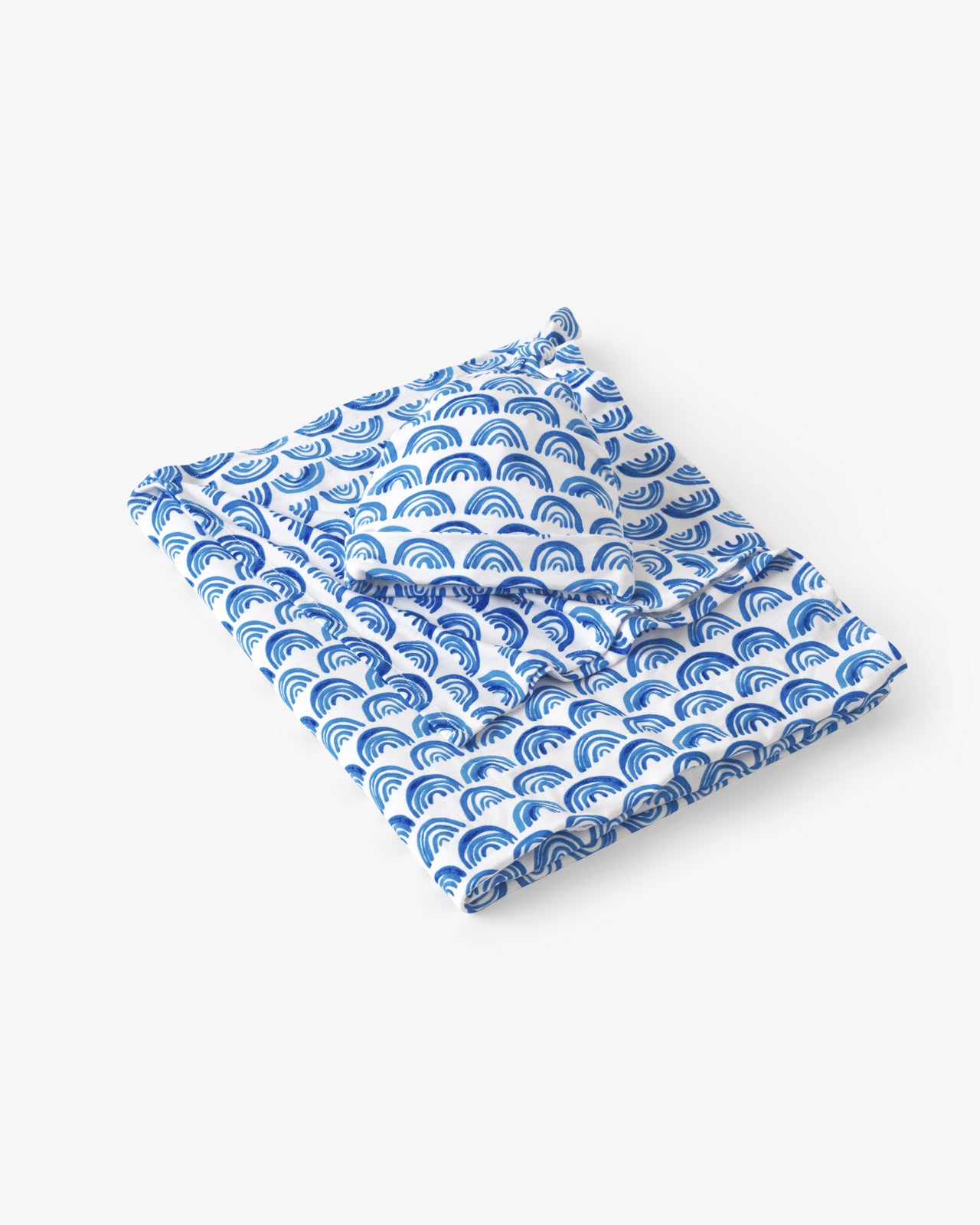 Blue Rainbows Swaddle & Hat Set - Image 6