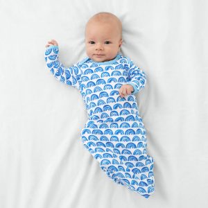 Blue Rainbows Infant Gown