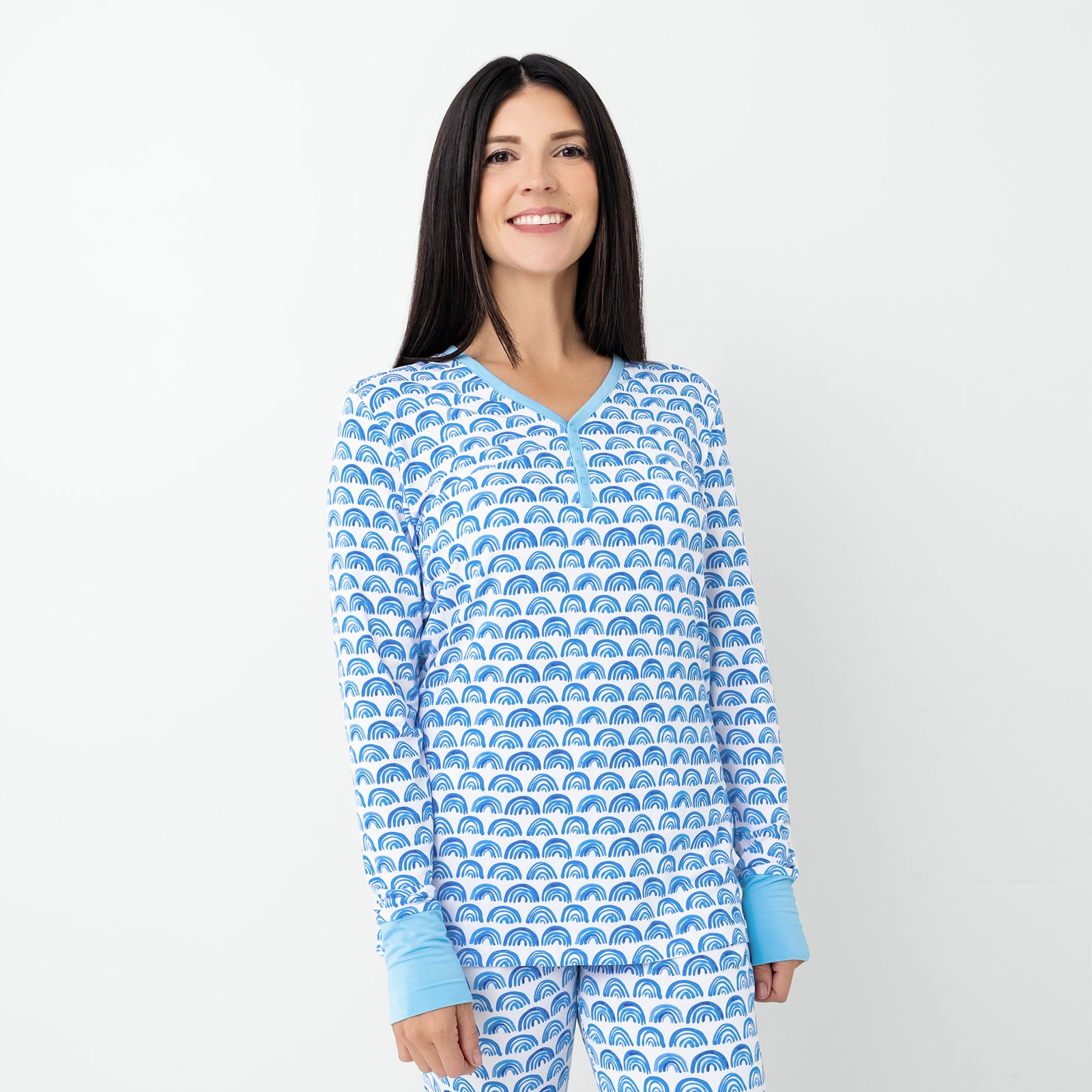 Blue Rainbows Women's Pajama Top