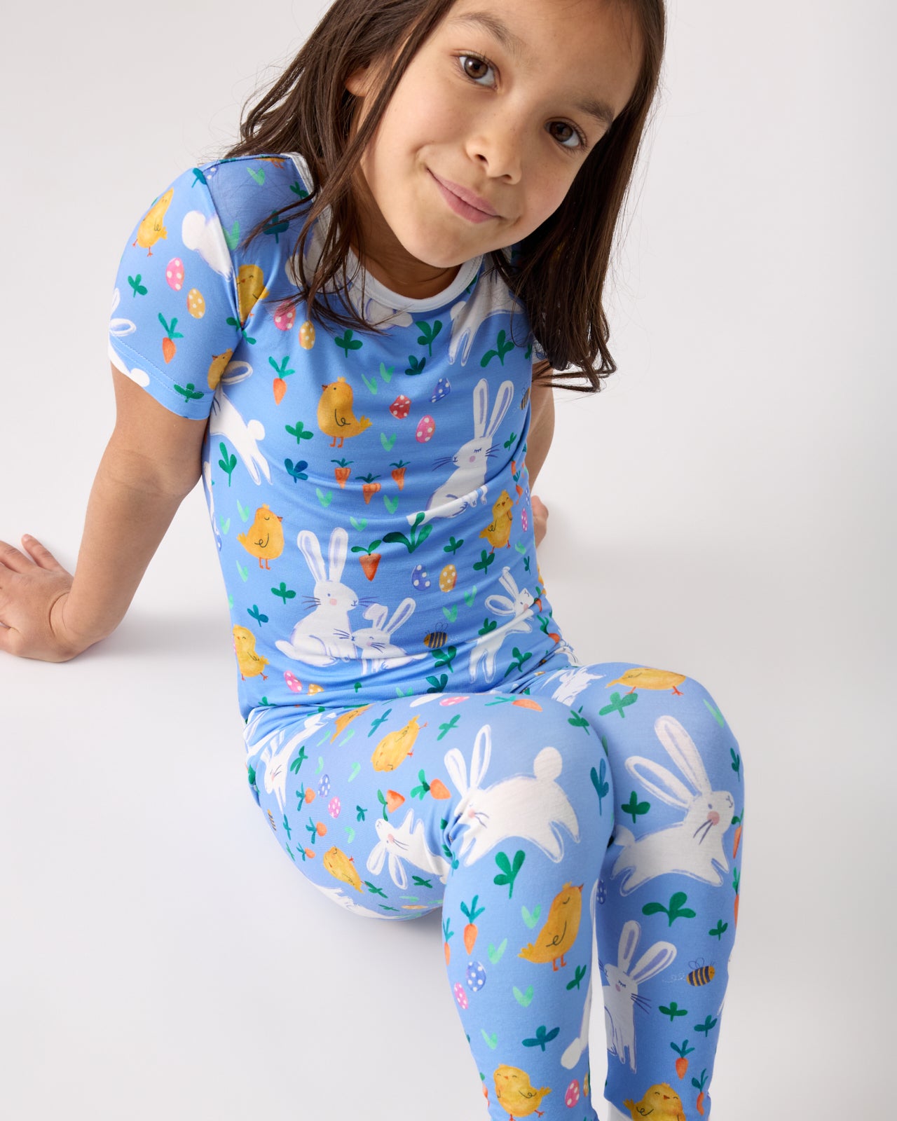Bunny Patch Two-Piece Short Sleeve Pajama Set