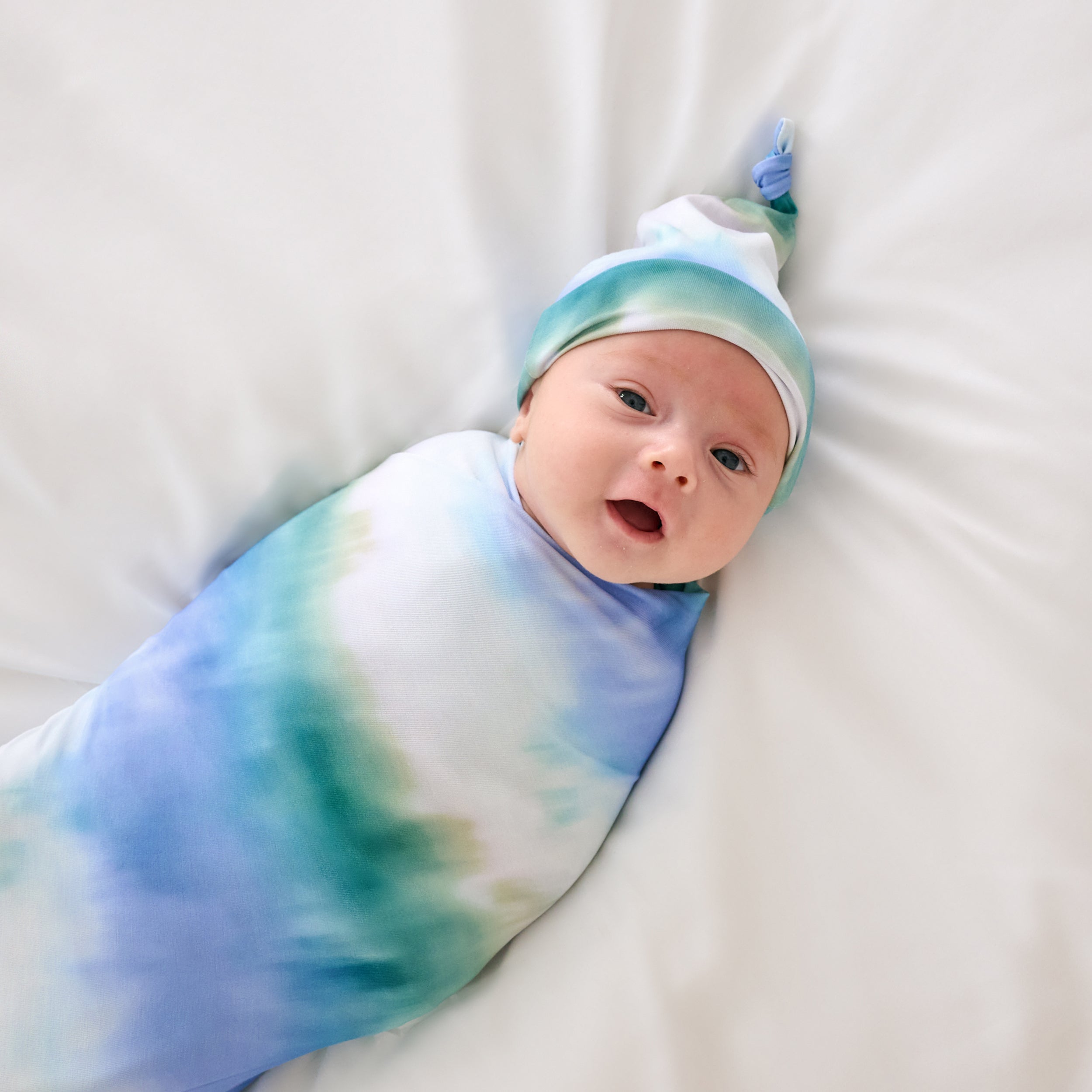 Blue Cosmic Mist Swaddle & Hat Set - Image 3