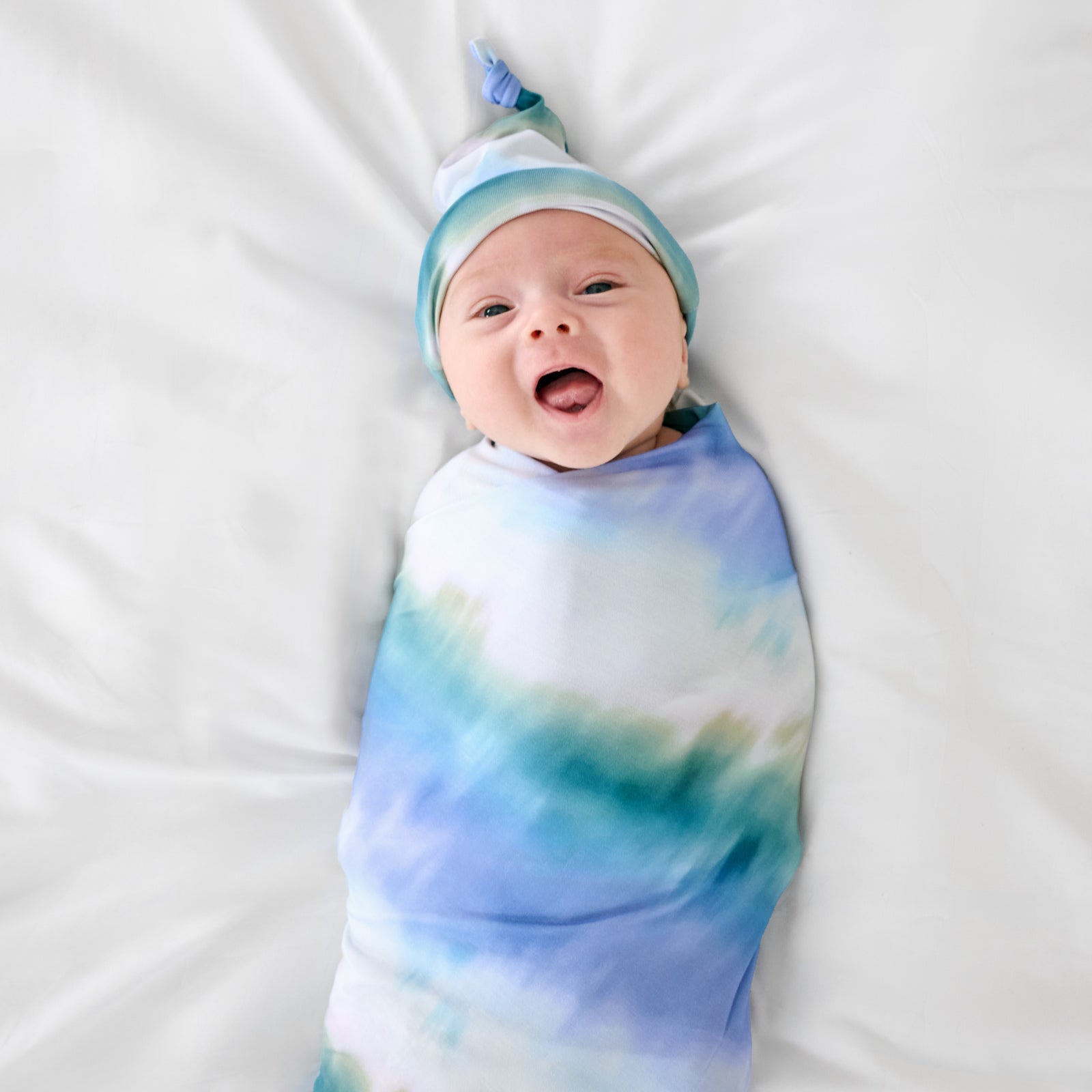 Blue Cosmic Mist Swaddle & Hat Set - Image 2