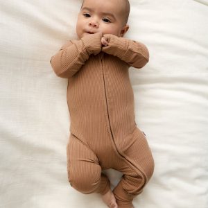 Chestnut Brown Ribbed Zippy