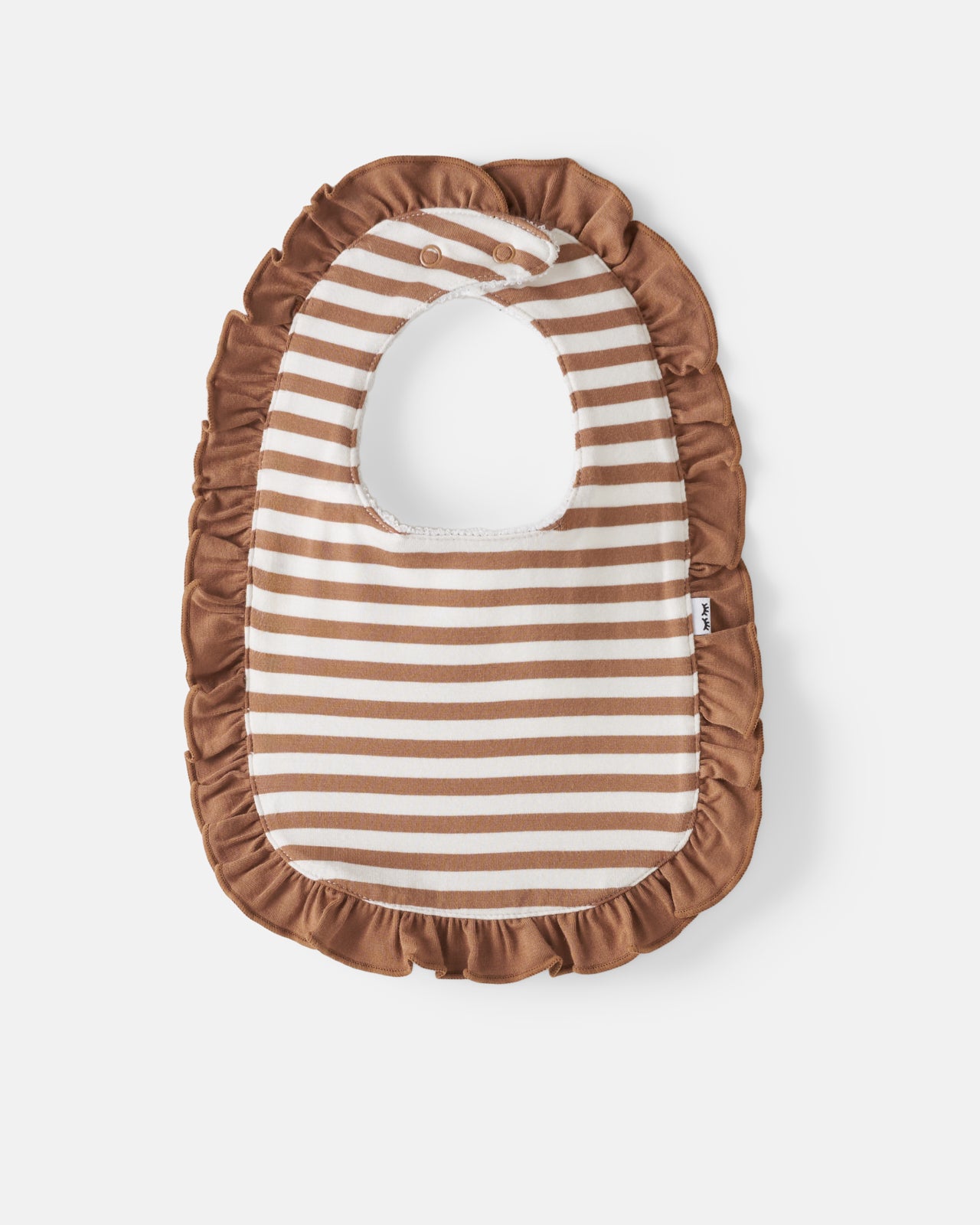 Chestnut Brown Stripe Ruffle Bib - Image 4