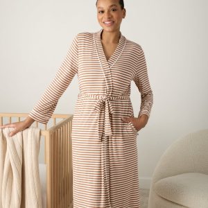 Chestnut Brown Stripe Women's Robe