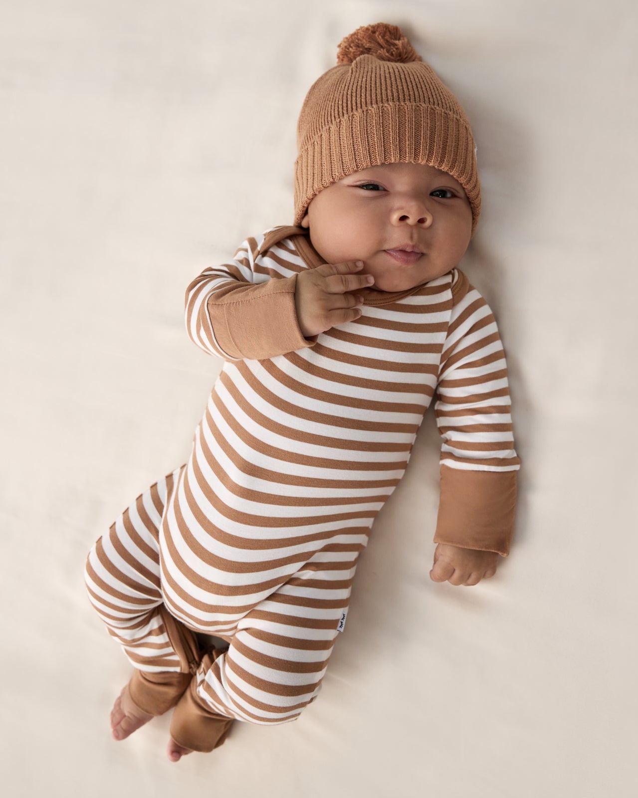 Chestnut Brown Sweater Beanie Hat - Image 5