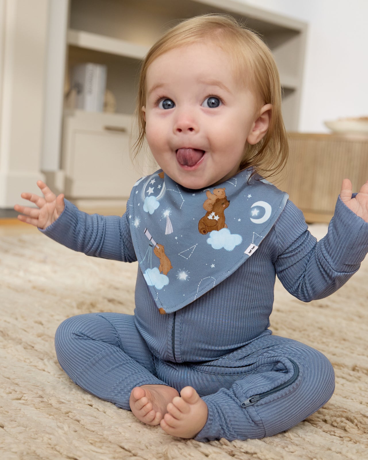 Hazy Blue Ribbed Zippy - Image 5