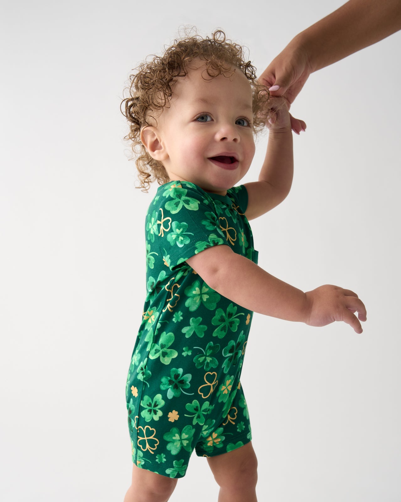 Clover Cuties Pocket Shorty Romper - Image 5