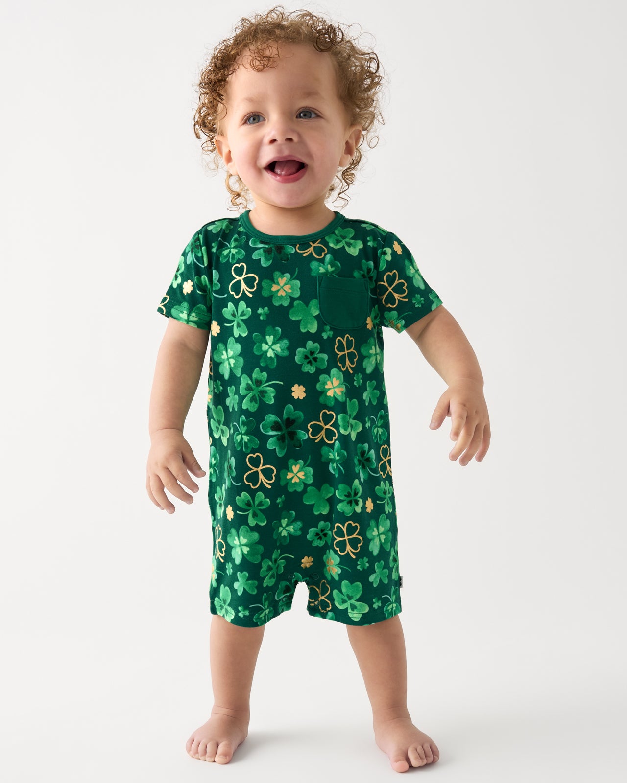 Clover Cuties Pocket Shorty Romper
