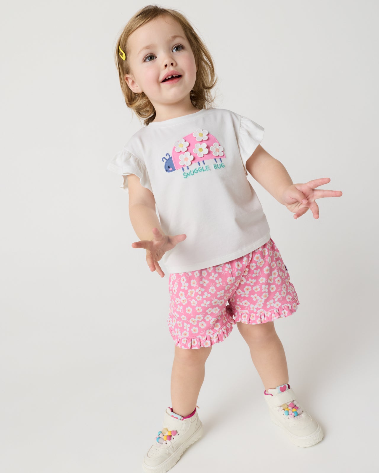 Sweet Pink Petals Ruffle Shorts - Image 3