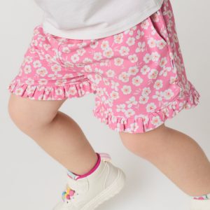 Sweet Pink Petals Ruffle Shorts