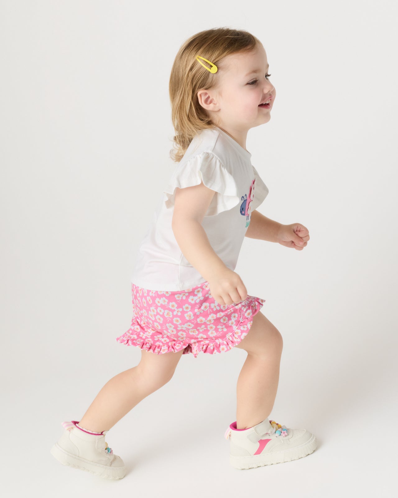 Sweet Pink Petals Ruffle Shorts - Image 5