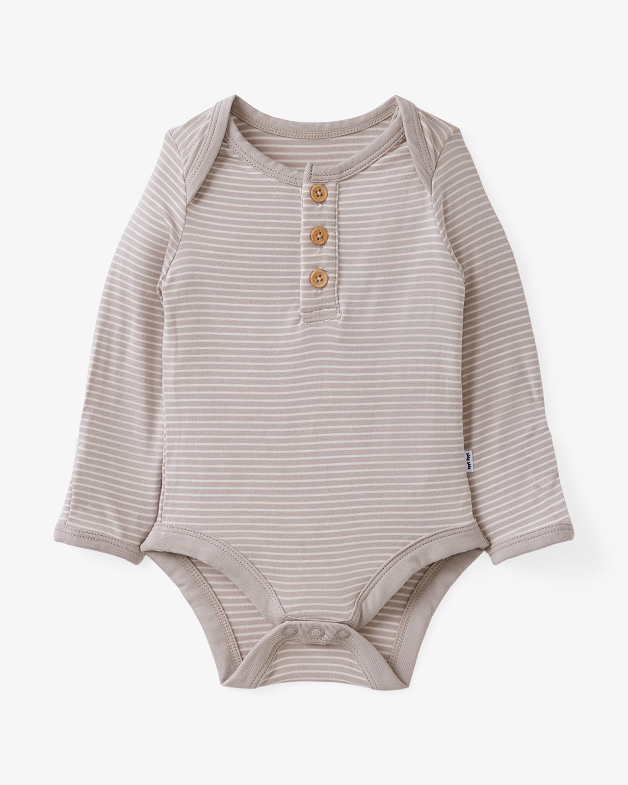 Dove Gray Stripe Henley Bodysuit - Image 6