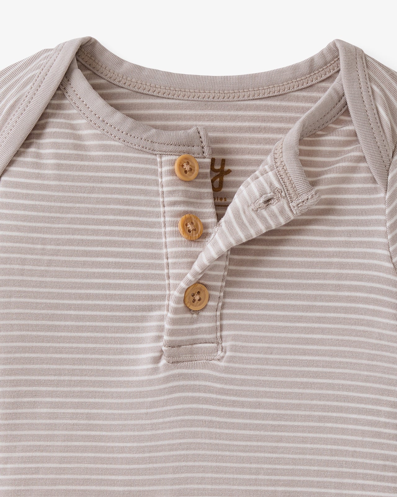 Dove Gray Stripe Henley Bodysuit - Image 7