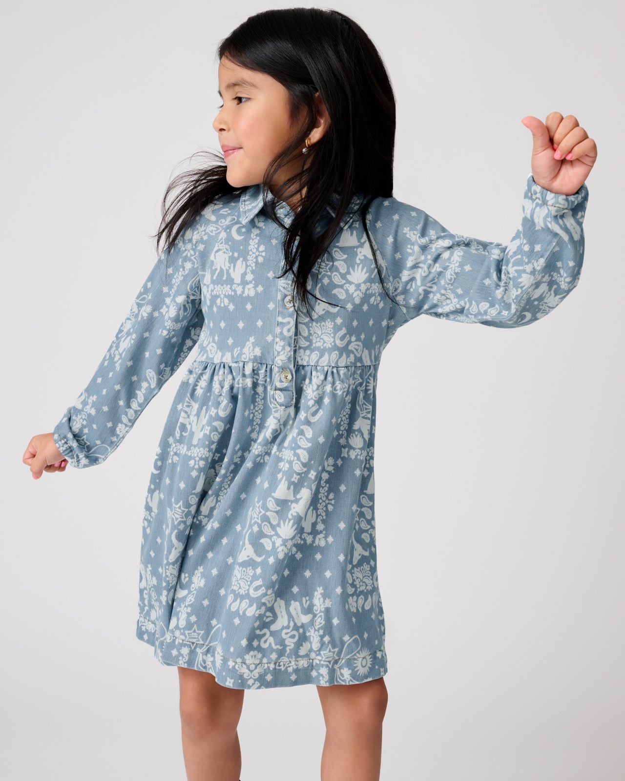 Bandana Blues Denim Shirt Dress - Image 5