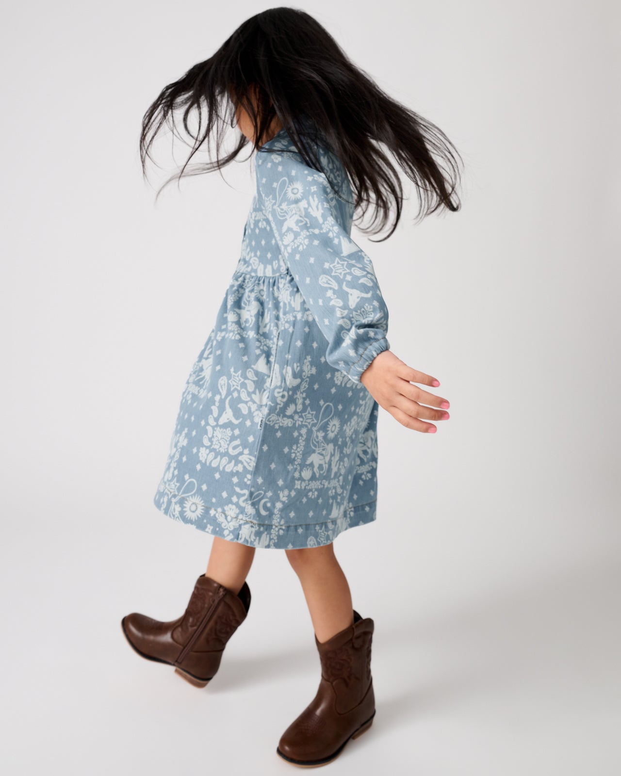 Bandana Blues Denim Shirt Dress - Image 2