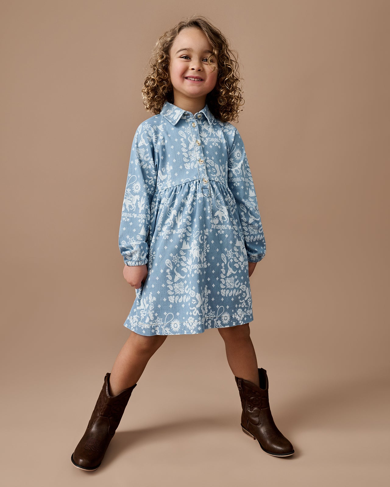 Bandana Blues Denim Shirt Dress - Image 4