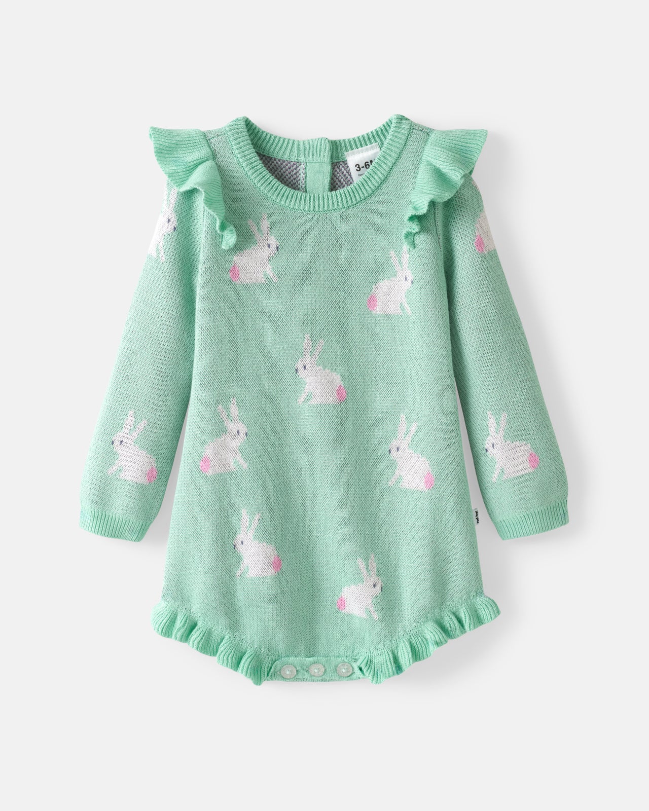 Blush Bunnies Sweater Bubble Romper - Image 6