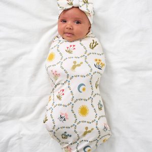 Desert Meadow Swaddle & Luxe Bow Headband Set