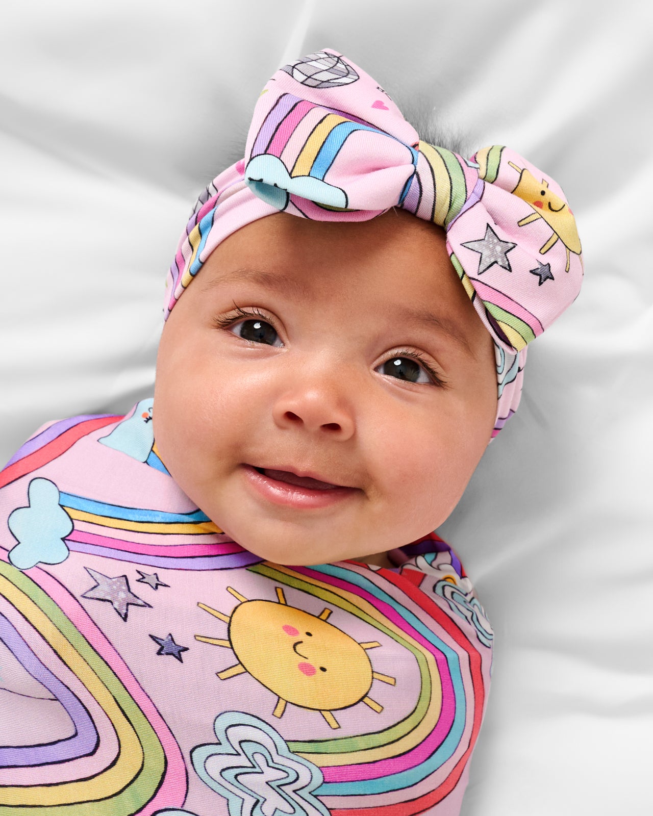 Disco Rainbows Swaddle & Luxe Bow Headband Set - Image 2