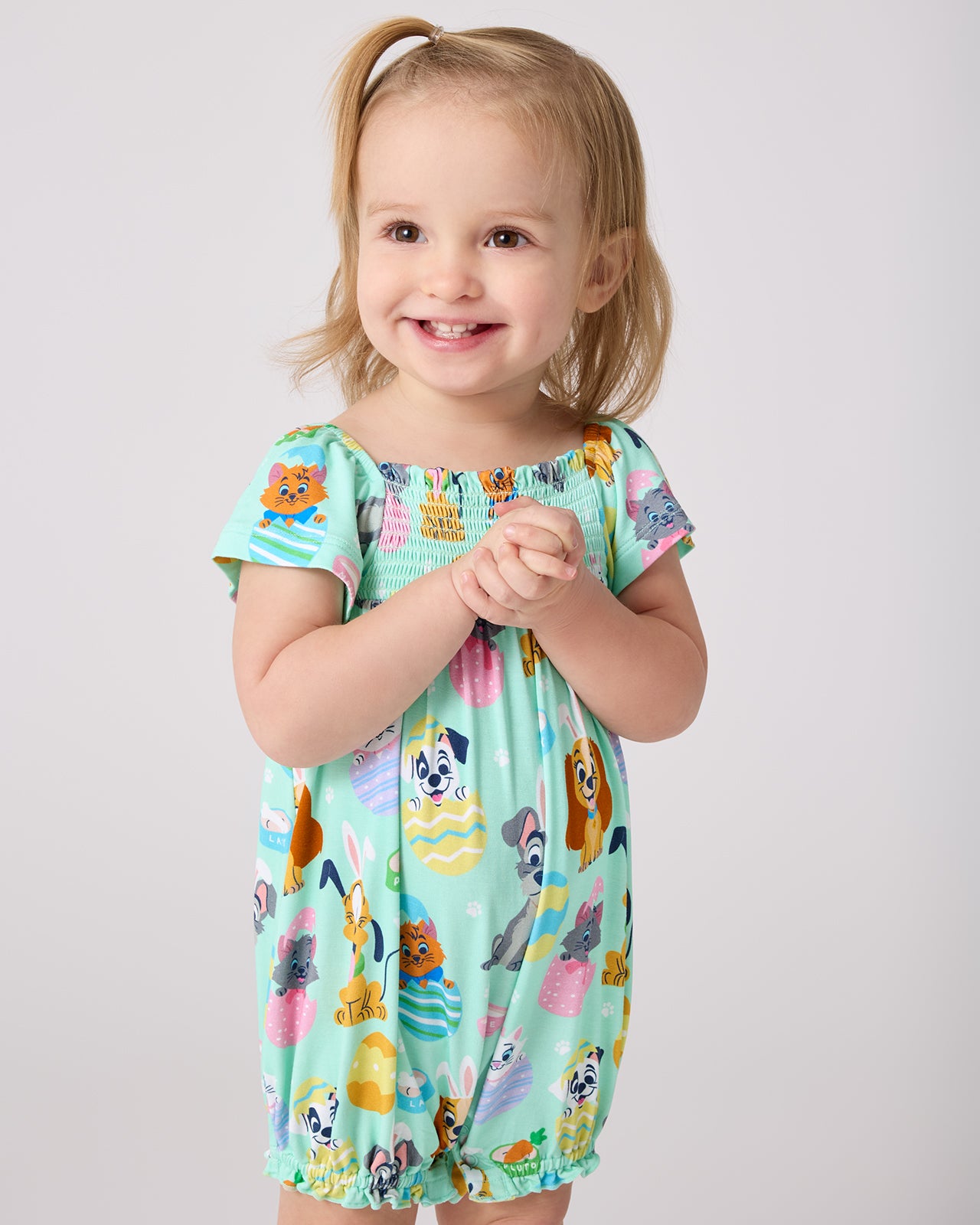 Disney Peekaboo Pets Smocked Flutter Romper