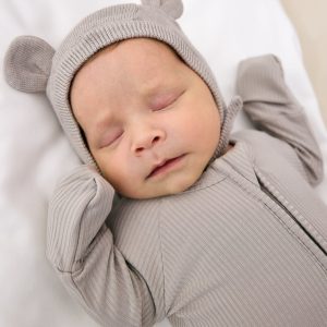 Dove Gray Bear Bonnet