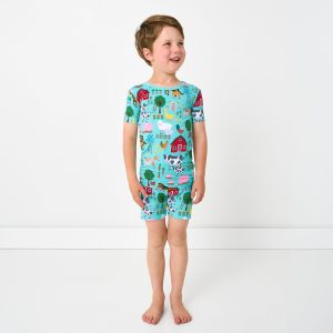 Blue Farm Fam Two-Piece Short Sleeve & Shorts Pajama Set