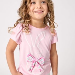 Flocked Bunny Puff Sleeve Tee