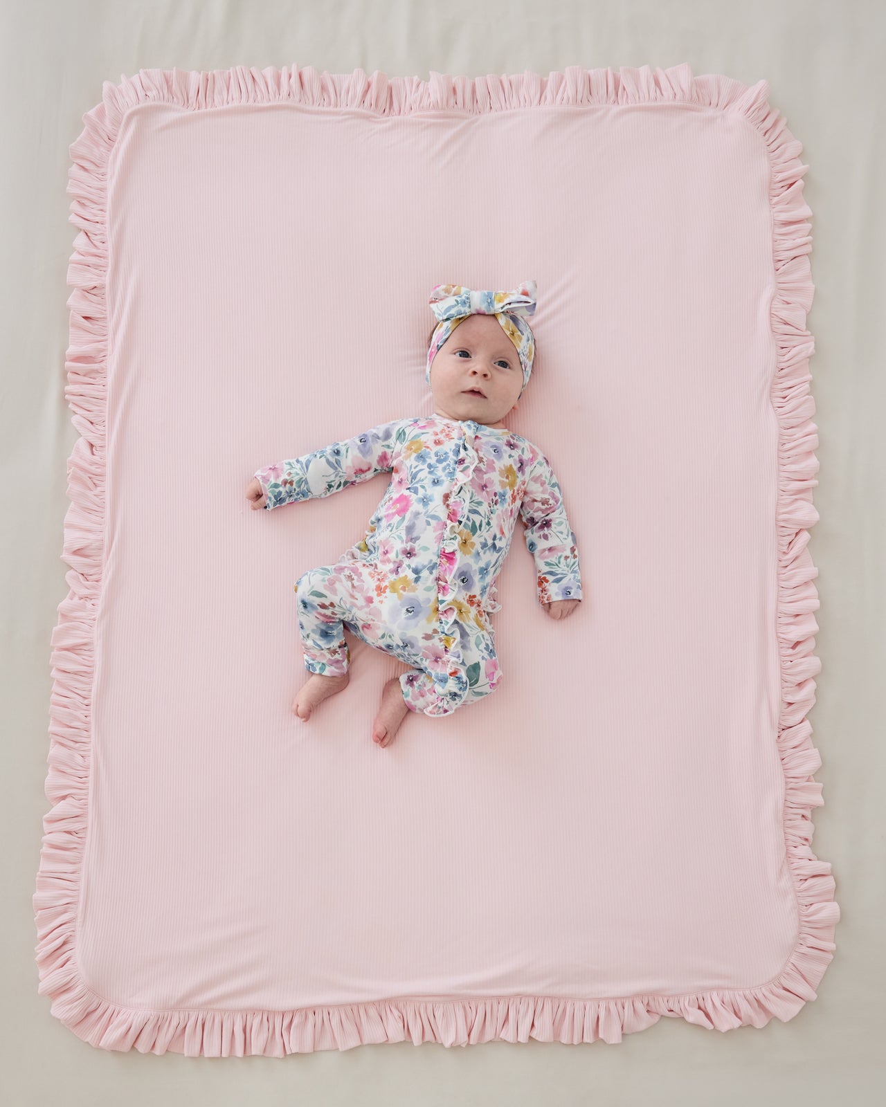 Prima Pink Ribbed Ruffle Mini Cloud Blanket?