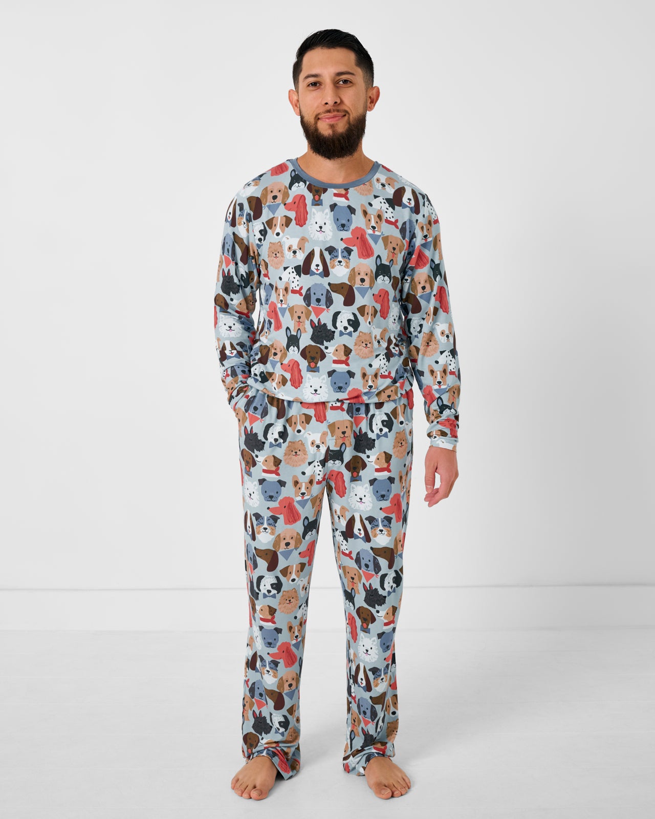 Gray Puppy Parade Men's Pajama Pants - Image 2