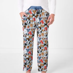 Gray Puppy Parade Men's Pajama Pants