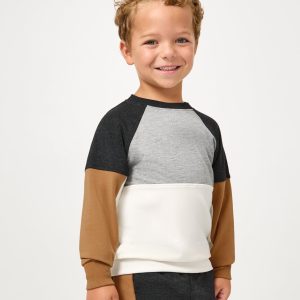 Heather Gray Panel Crewneck