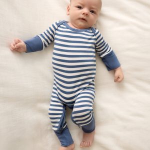 Hazy Blue Stripe Crescent Zippy