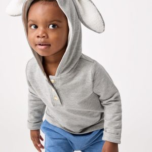 Heather Gray Bunny Pullover Hoodie