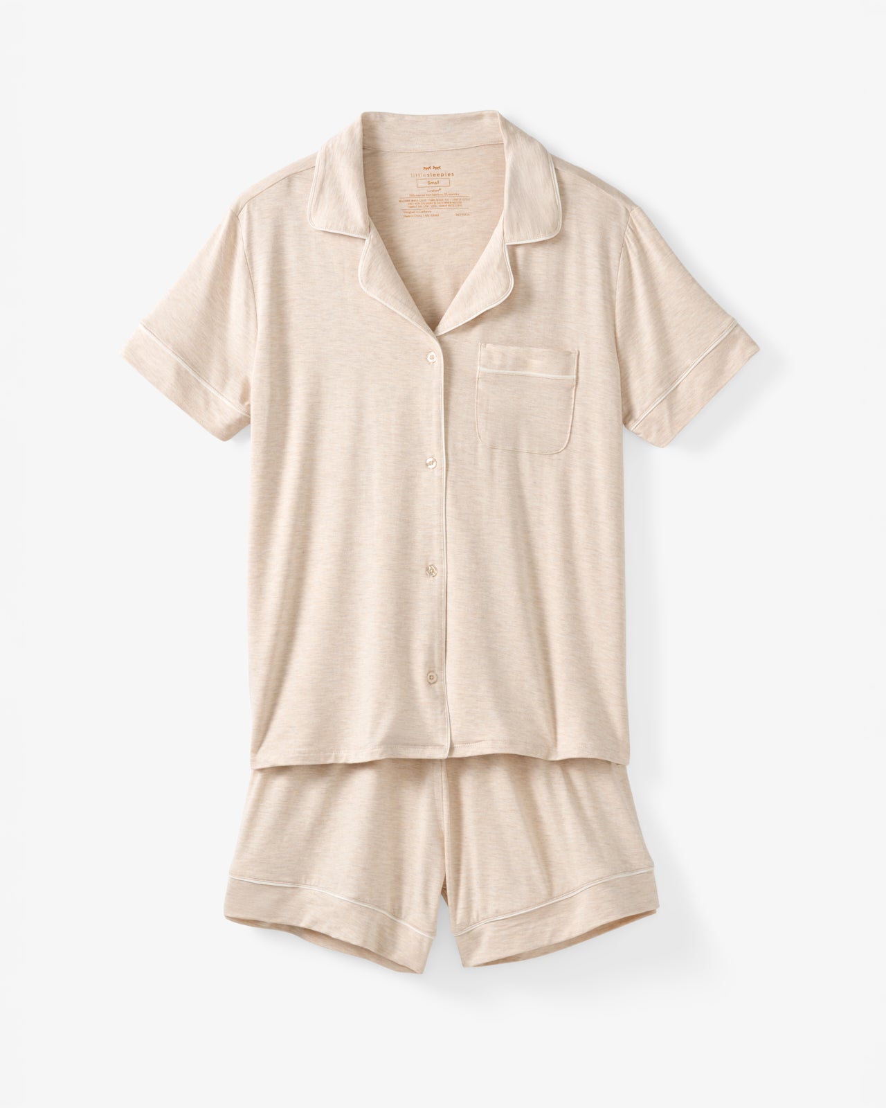 Heather Oatmeal Women's Short Sleeve & Shorts Pajama Set - Image 8