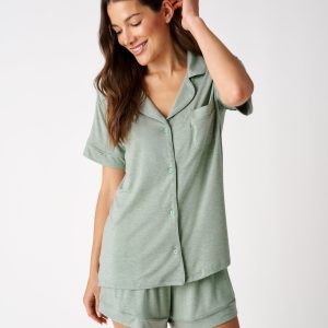 Heather Sage Women's Short Sleeve & Shorts Pajama Set