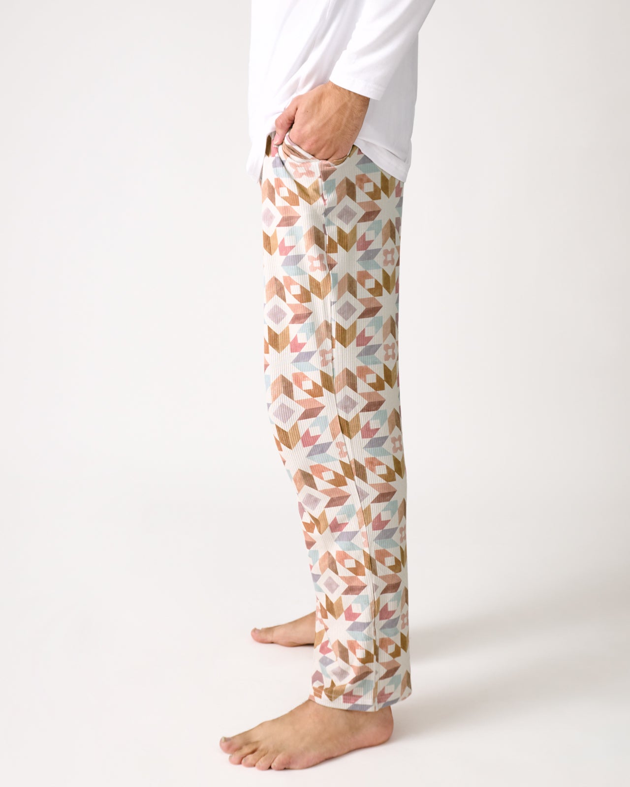 Kaleidoscope Dreams Ribbed Men's Pajama Pants - Image 2