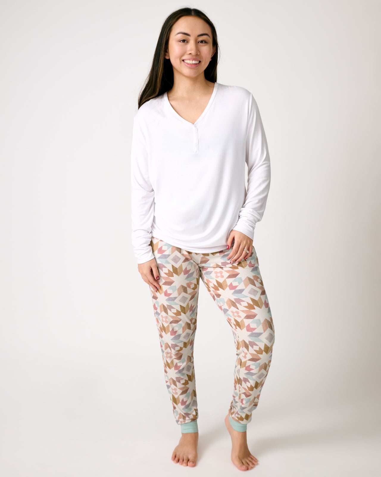 Kaleidoscope Dreams Ribbed Women's Pajama Pants - Image 2