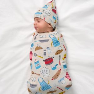 Little Chef Swaddle & Hat Set