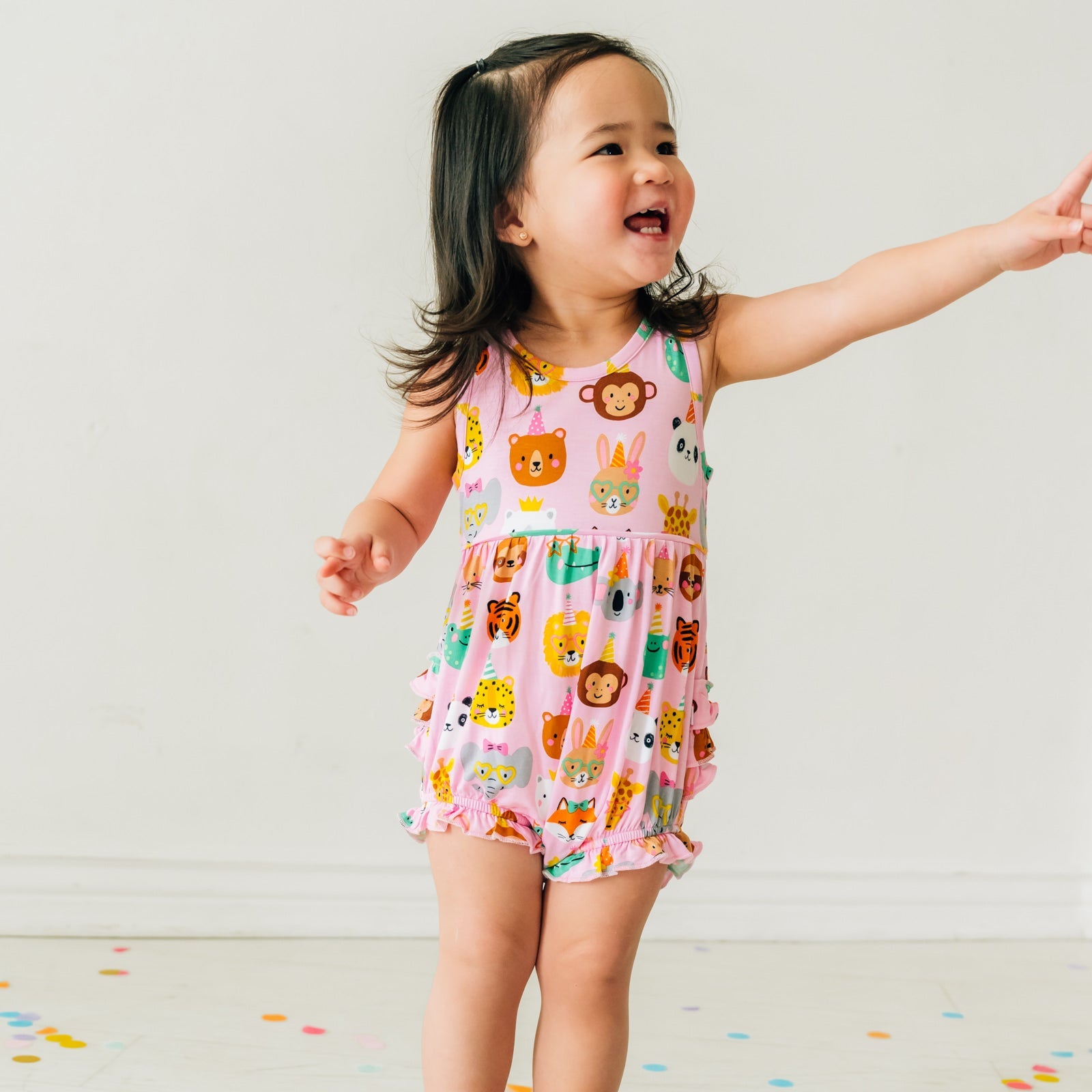 Pink Party Pals Bubble Romper - Image 4