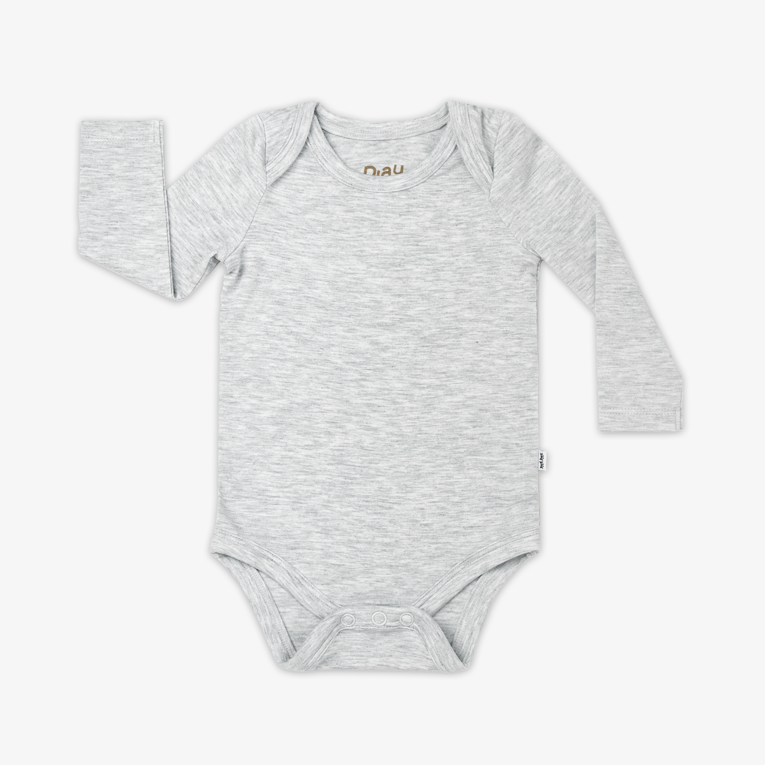 Light Heather Gray Long Sleeve Bodysuit - Image 3