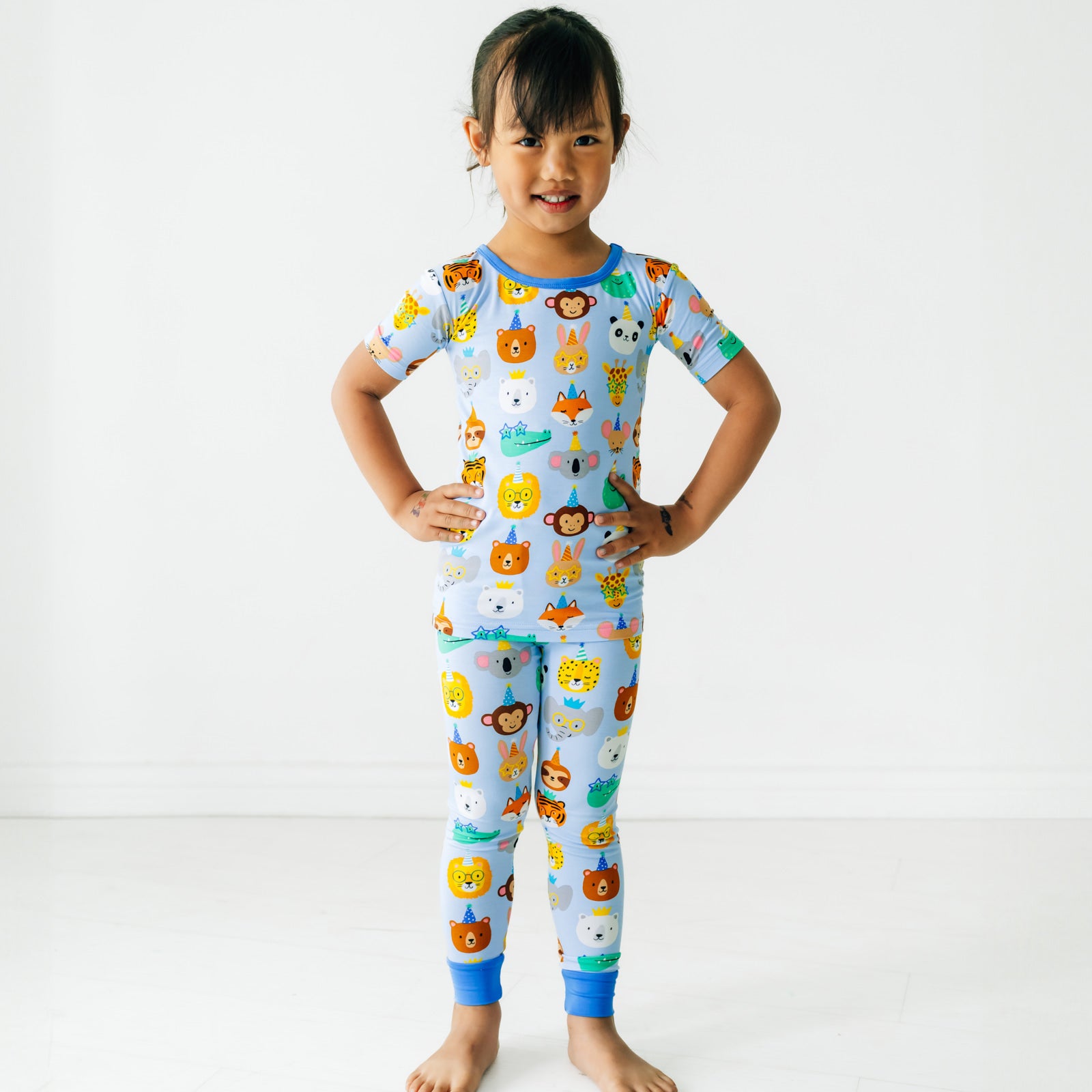 Blue Party Pals Two-Piece Short Sleeve Pajama Set - Image 4