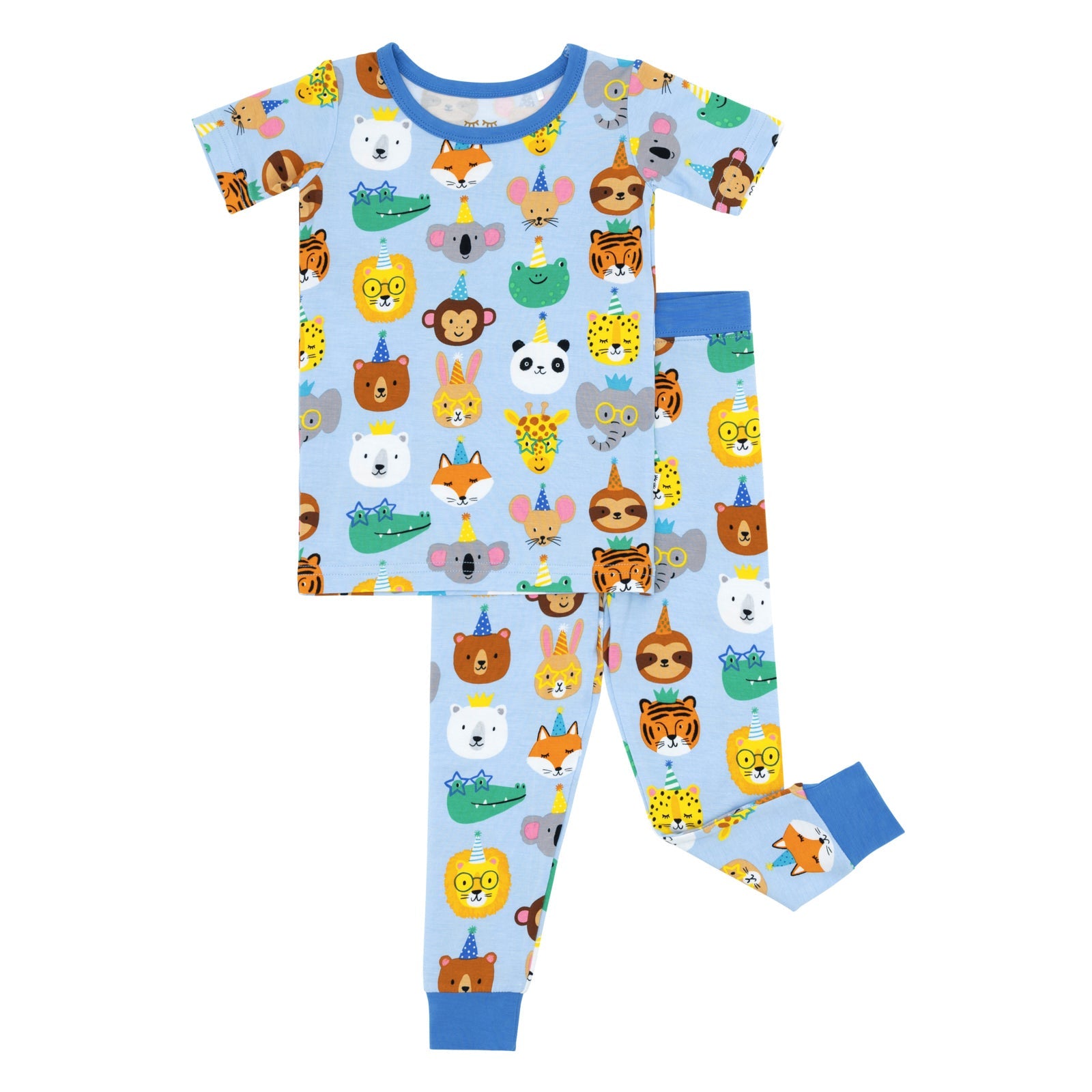 Blue Party Pals Two-Piece Short Sleeve Pajama Set - Image 6