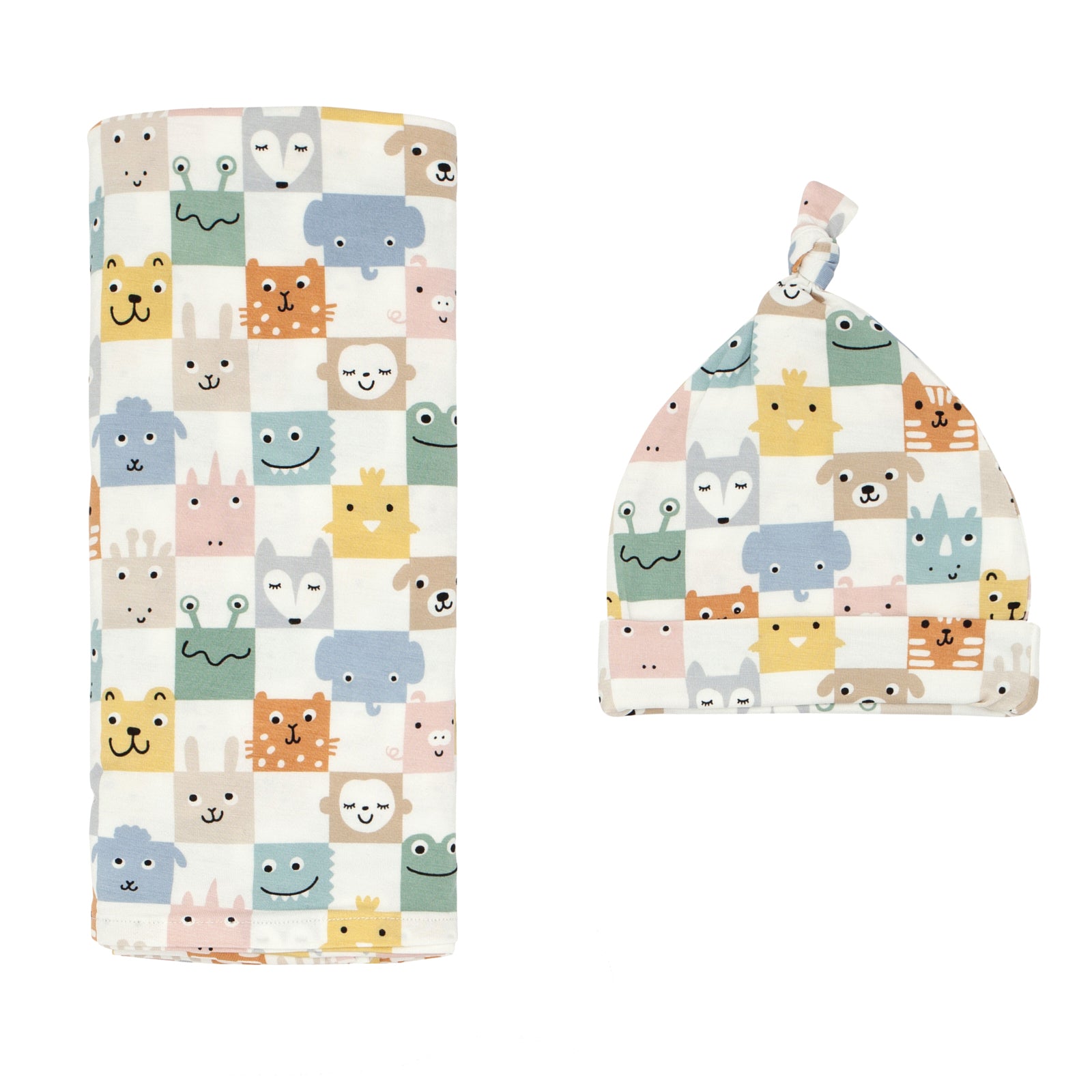 Check Mates Swaddle & Hat Set - Image 4