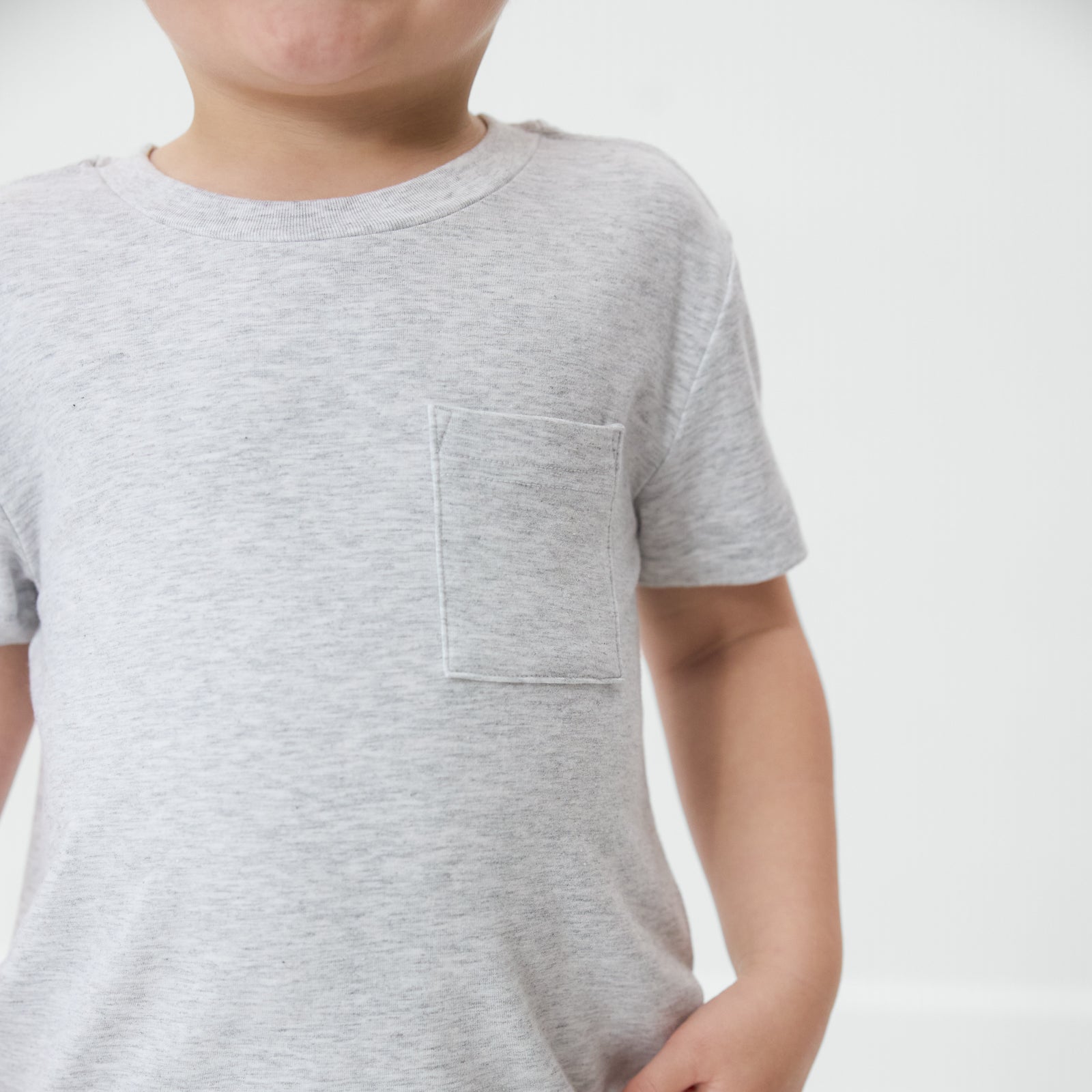 Light Heather Gray Relaxed Pocket Tee - Image 3