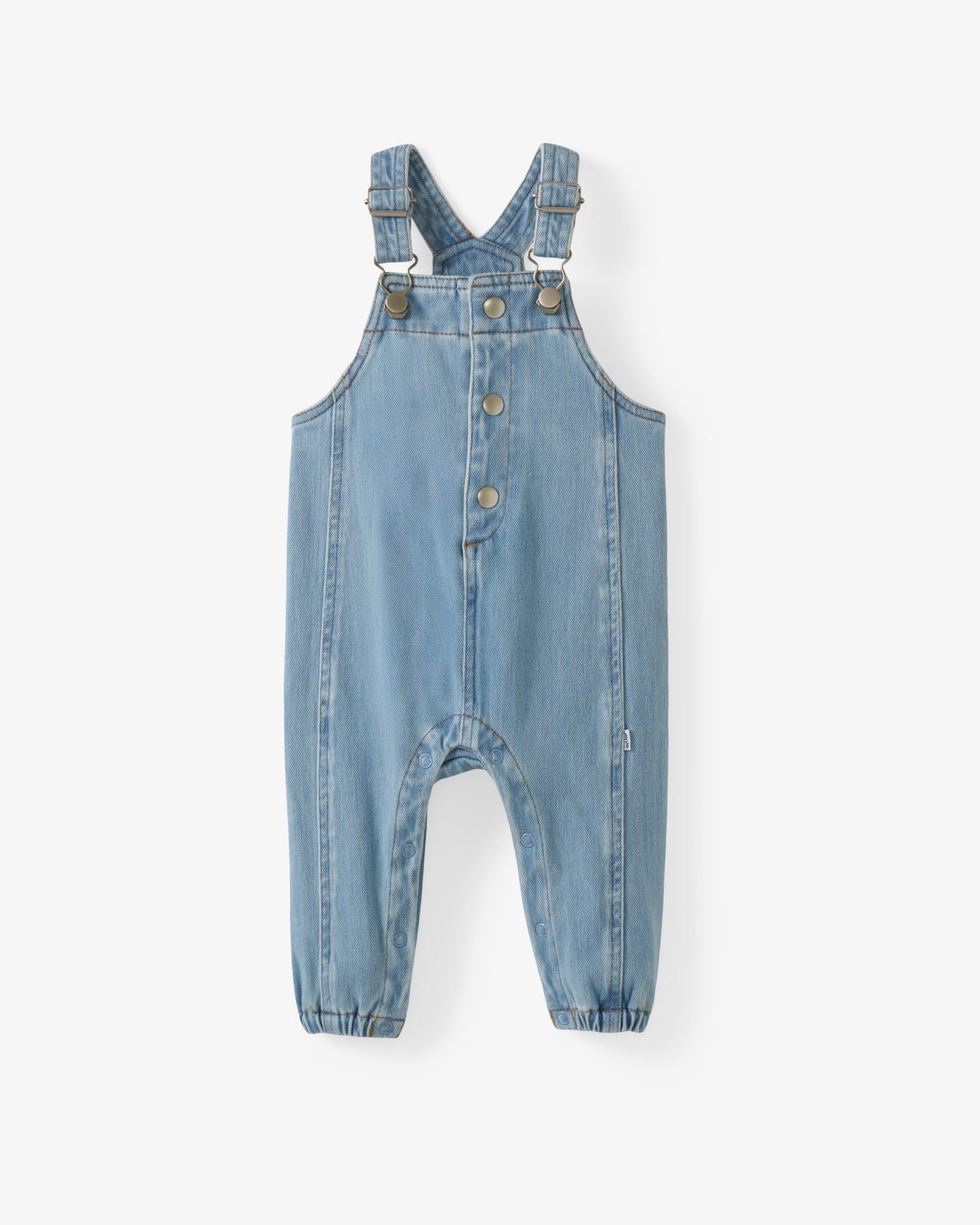 Light Blue Denim Baby Overall Romper - Image 4