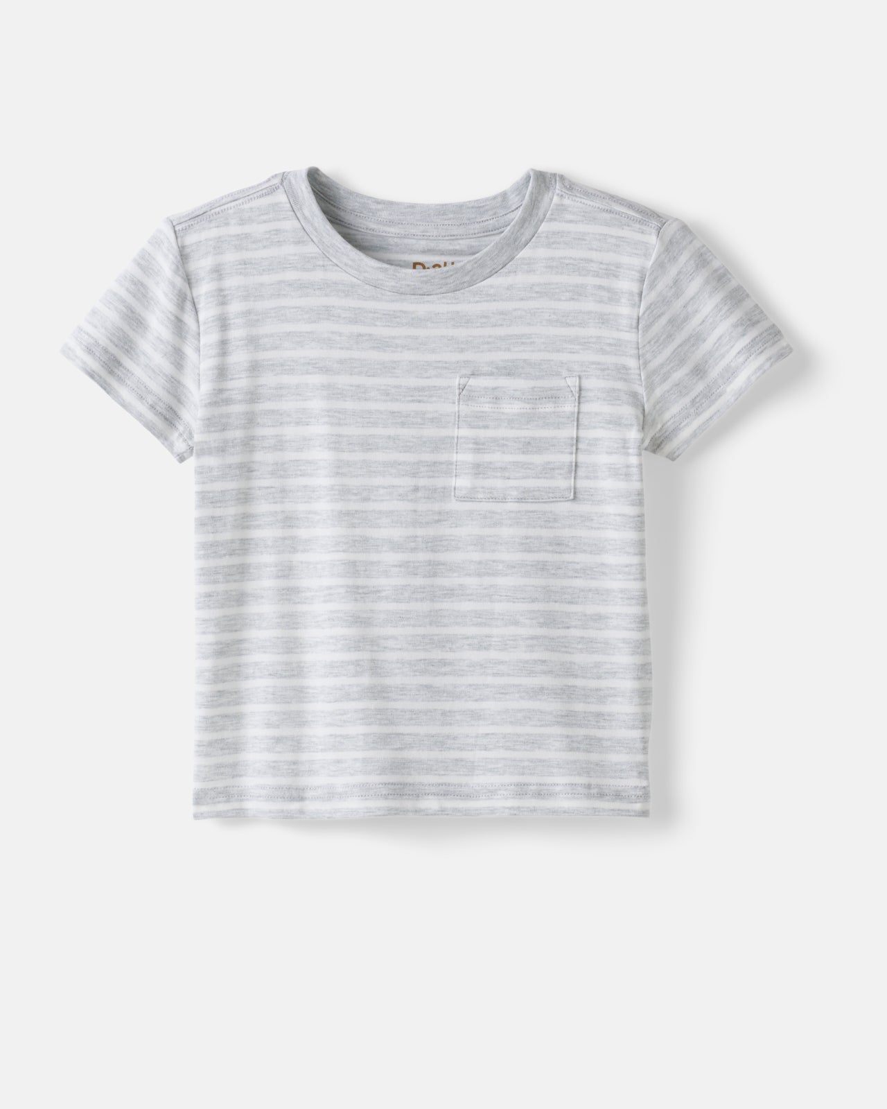Light Heather Gray Stripe Relaxed Pocket Tee - Image 4