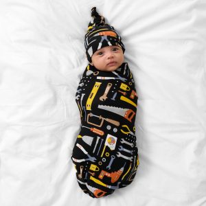 Little Builders Swaddle & Hat Set