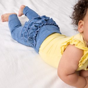 Heather Blue Ruffle Legging