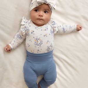 Hazy Blue Fold Over Legging